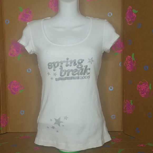 Victorias Secret Spring Break 2008 White T Shirt L - Picture 3 of 8